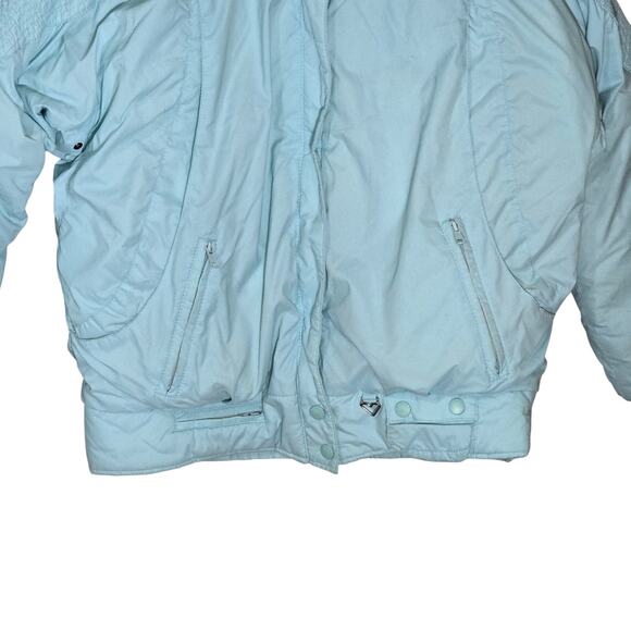 Vintage Mint Green Obermeyer Womens Ski Jacket Thick Warm Size 10 1980s - Picture 3 of 11